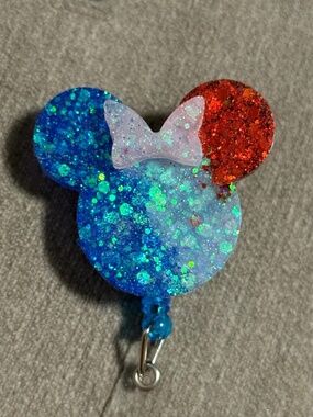 Mickey badge reels with badge holder.